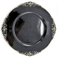 Désherbage Chargeur Assiettes Grand Assiette En Bois Ensemble Verre Avec Bord Argent Garniture Or Plastique Électrique Céramique Dim Sum Plat