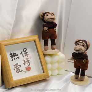 ตุ๊กตาผ้าถักลายลิง Pipi รูปสัตว์น่ารักทำจากผ้าฝ้ายนุ่มมากของขวัญสำหรับทุกวัย - Product Image 1