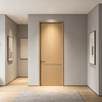 Ensemble de serrures de porte intérieure en PVC imitation bois Everleo, style moderne minimaliste, avec fonctions de sécurité, résistant à l'humidité, pour chambre et salon