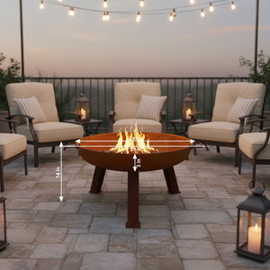 Brasero rustique en acier <span class=keywords><strong>Corten</strong></span>, pour patios européens, personnalisable pour brûler du bois - Product Image 2