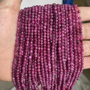 Fil de perles de <span class=keywords><strong>pierre</strong></span> gemme <span class=keywords><strong>semi</strong></span>-<span class=keywords><strong>précieuse</strong></span> rubis rouge naturel de 8MM <span class=keywords><strong>pour</strong></span> la <span class=keywords><strong>fabrication</strong></span> de <span class=keywords><strong>bijoux</strong></span> à bricoler soi-même Longueur 19, 38CM - Product Image 4