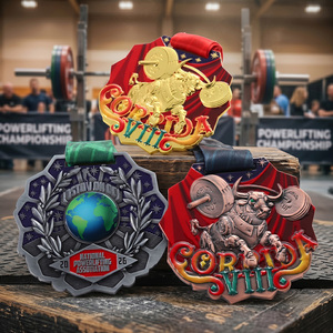 Medalla de Powerlifting con Diseño de Toro 3D <span class=keywords><strong>en</strong></span> Oro/Plata/Bronce, Juego de Medallas de Aleación de Zinc Fundido a Presión, Esmalte Metálico, Medalla Personalizable con Logotipo Metálico - Product Image 5