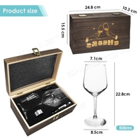 Ensemble de verres à vin en cristal sans plomb personnalisés Shunstone, 18 oz (500 ml), gobelet avec verseur, boîte de rangement en bois, logo personnalisé