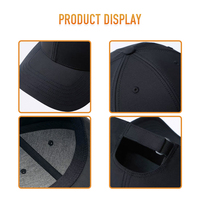 Topi Baseball Heyacap Anti Air 6 Panel Hitam Model Sandwich Brim Melengkung Custom Bordir Logo, Dapat Disesuaikan, Fashionable