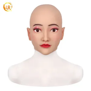 URCHOICE Crossdresser Cosplay sexy Göttin Vollkopfmaske realistische menschliche Haut Cyberskin Silikon weibliche Gesichtsmaske für Maske