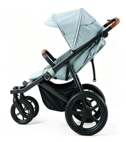 Poussette de jogging en aluminium de qualité supérieure |   Tissu 600D, auvent réglable en 3 sections, dossier inclinable à l'infini, frein à main