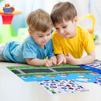 Marchandises au comptant 2024 vente chaude jouet éducatif autocollant feuille occupé livre réutilisable étanche dessin animé pour enfants activité préscolaire