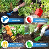 Ensemble d'outils de jardin en métal pour enfants, jouet de plage, râteau, pelle, houe et râteau à feuilles, pelles de plage