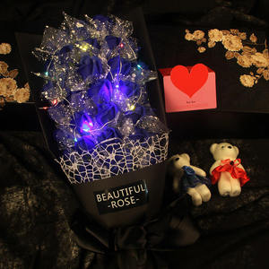 Valentine's Day birthday <b>Gift</b> colorful light soap flower 33 rose bouquet Soap flower <b>gift</b> <b>Box</b> simulation rose creativity - Product Image 4