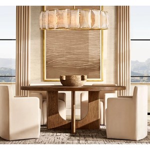 Meubles de salle à manger en bois massif minimaliste - <span class=keywords><strong>Fauteuil</strong></span> rembourré / Chaise de salle à manger |   Meubles d'hôtel personnalisables |   Direct d'usine - Product Image 2