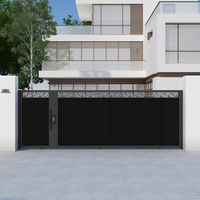 Portail coulissant moderne en aluminium pour cour d'hôtel, durable, écologique, garantie 2 ans, commande manuelle, facile à utiliser