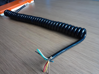 Cable Retráctil en Espiral JUFENG-22AWG-6C con Conductor de Cobre, Aislamiento de PVC, Revestimiento de PUR, Doble Blindaje IP67 para Instrumentación