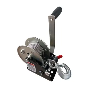 1200lbs steel cable manual hand winch with wire rope