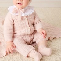 Großhandel Kaschmir Strick-Strampler mit Knopfverschluss für Babys und Kinder, Herbst-Overall