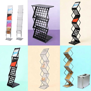 Porte-dépliants A4 à 3 niveaux pliable, support de brochures de qualité commerciale pour <span class=keywords><strong>magasin</strong></span> et bureau - Product Image 5
