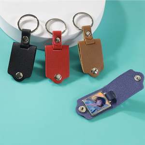 Meilleures ventes 2026 : Porte-clés en cuir PU vierge pour sublimation, cadeau DIY pour la famille et les photos - Product Image 1
