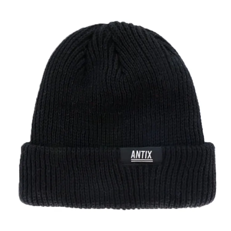 卸売高品質暖かいユニセックスアクリルカスタムロゴ新しい冬の帽子オーガニックコットンブラックニットビーニー2021