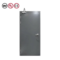 Porte coupe-feu en acier sur mesure UL CE, simple ou double battant, avec barre anti-panique et ferme-porte automatique