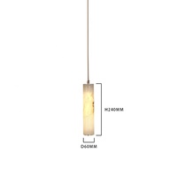 Lustre en albâtre et laiton LED de luxe personnalisé, lumière blanc chaud, design minimaliste pour salon, escalier en marbre espagnol, chevet