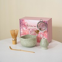 Meilleures ventes - Ensemble de thé matcha à la mode - Bol à matcha japonais personnalisé avec fleur