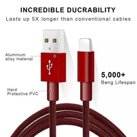 Kabel Data USB pengisi daya kabel USB tersertifikasi Mfi asli untuk iphones16 dengan anyaman nilon dibuat untuk iphone/ipad/ipod