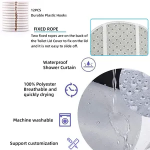 Tenda doccia natale impermeabile in poliestere decorazione bagno tenda doccia