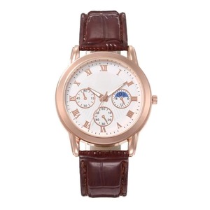 Reloj de Cuarzo Casual de Lujo para Hombre, Correa de Cuero, 40 mm, Esfera Marrón con Tres Agujas, Números Romanos, Reloj de Moda - Product Image 2