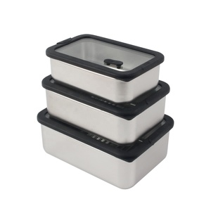 Stainless Steel <b>Food</b> <b>Storage</b> <b>Containers</b> with Lids, Airtight Bento Lunch Box for Meal Prep, Fruit, Freezer - Product Image 1