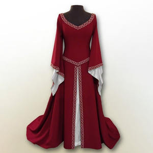Vestido Largo Blanco Medieval Renacentista para Mujer, Disfraz <span class=keywords><strong>de</strong></span> Reina para Fiesta, Cosplay Victoriano, Vestido con Cuello Cuadrado - Product Image 1