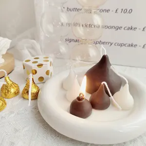 Benzersiz soya balmumu mini çikolata şekli parti dekorasyon için kokulu mumlar sevimli tatlılar mumlar gıda şekilli mumlar