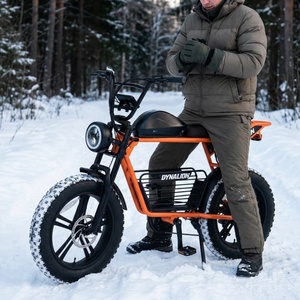 Vélo électrique vintage robuste avec double suspension et pneus antidérapants pour la conduite sur neige hivernale et conditions glacées - Product Image 4