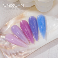 Caixuan NOUVEAU Gel de Construction Brocart 10 Couleurs Gel d'Extension d'Ongles Vente en Gros UV/LED Pot de 50g Gel de Construction Pailleté