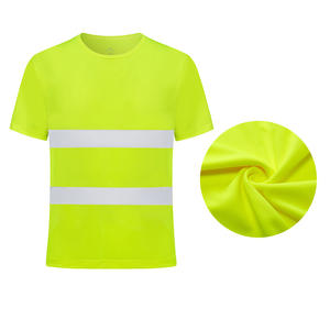 เสื้อยืดสะท้อนแสงสำหรับผู้ชายวัสดุโพลีเอสเตอร์ระบายอากาศได้ดีวัสดุโพลีเอสเตอร์แขนสั้นพร้อมวัสดุสะท้อนแสง - Product Image 3