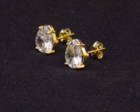 Pendientes de Plata de Ley 925 con Baño de Oro de 18K, Diseño Clásico de Diamante Facetado en Forma de Pera, Engaste de Bisel, Elegantes y Modernos para Mujer