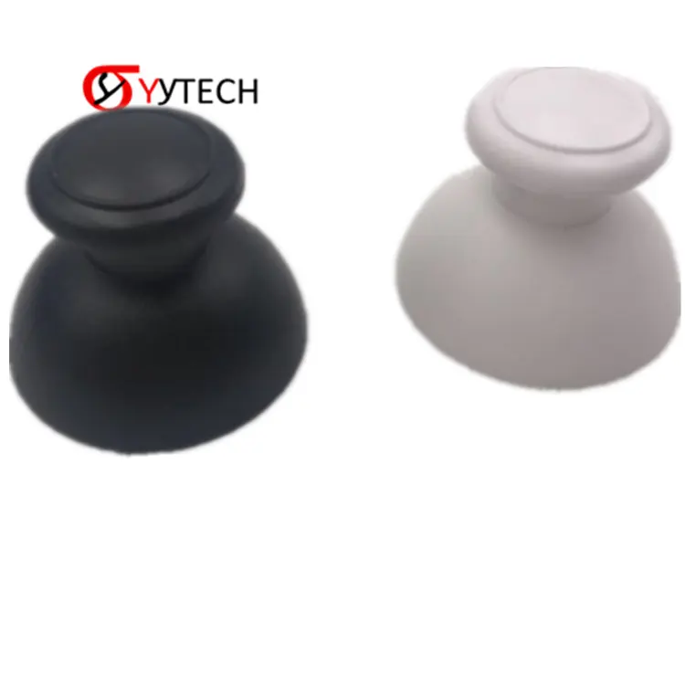 SYYTECH denetleyici yedek Thumb çubuk kavrama düğme mantar kafa kabuk 3D Joystick kap için WII Nunchuck kavisli kolu