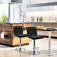 Tabouret de bar pivotant en cuir PU tufté à grille, idéal pour hôtels, bars, cafés et restaurants (vente en gros)