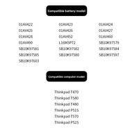 Baterai Laptop Lithium Isi Ulang ThinkPad T470/T480/T570/P52 01AV424/01AV425 Tersedia