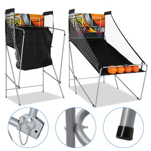 Machine de tir au basket-ball d'intérieur N101, noir fer, 205x205x110cm - Product Image 6