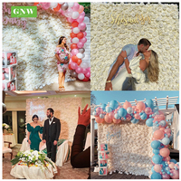 Mur de fleurs artificielles en soie GNW, rose blanche, pour mariage, toile de fond et chemin de table, taille personnalisable, durable