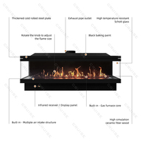Cheminée à gaz multi-vues OEM ODM, cheminée linéaire d'intérieur, télécommande, décorations, pouces, cheminée à gaz propane naturel