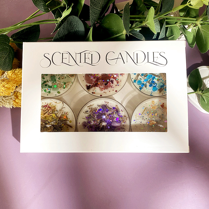 6PCS sequin candle set