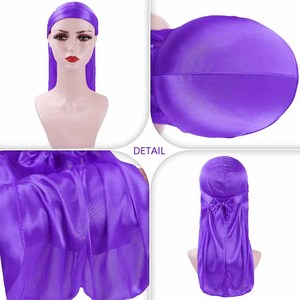 Personnalisé Durag Durags Soie Hommes Satin Queue Couvre-chef Soyeux Femmes Foulard Cap Élastique Wrap Caps Cheveux Do Chiffons Coiffe Dormir - Product Image 2