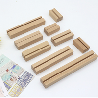 Support de calendrier de table en bois, support de carte de visite de bureau, support de carte de menu, support d'affichage de carte postale avec logo