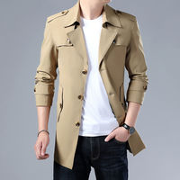 Blouson bomber moderne et minimaliste pour homme, style coréen, long, léger, imperméable, col montant, pour l'automne