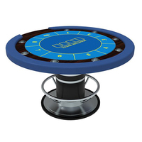 Table de poker Texas Hold'em de luxe YH Entertainment pour 8 joueurs, bois MDF, métal, acier inoxydable, diamètre 120 cm, YH-ST009, 45 kg