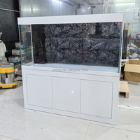 Grand aquarium en verre avec fond en roche 3D concave-convexe texturé en relief pour l'aménagement paysager d'aquariums