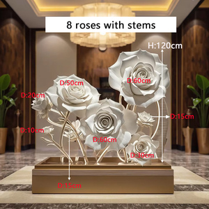 Bộ hoa giấy nhân tạo khổng lồ 100cm, hoa hồng trắng, làm thủ công, chống thấm nước, hiện đại, dùng cho sảnh khách sạn, tiệc cưới, trang trí nội thất - Product Image 4