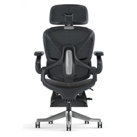 Chaise de bureau ergonomique moderne à dossier haut avec appui-tête à double axe, support dorsal dynamique, inclinaison à quatre positions et pivotante