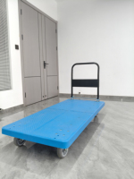 Carretilla de Mano Plana con Superficie Texturizada Antideslizante, Asa Plegable de Alta Resistencia, Carro de Transporte Industrial y Logístico