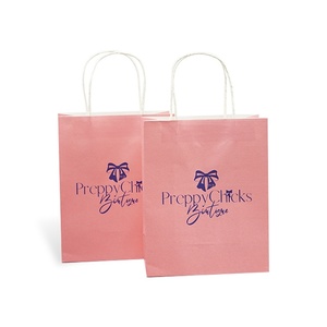 Custom Logo Silk Screen Printed Eco-Friendly Kraft Paper Handle Bag with Twisted Handle Recyclable Customized - Product Image 5